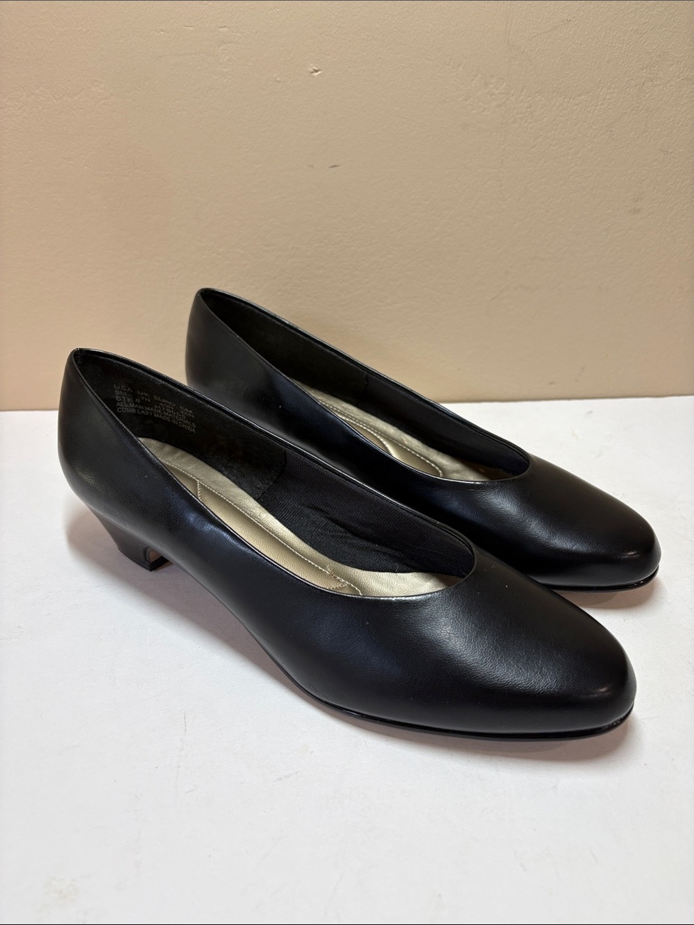 Soft Style by Hushpuppies Black Low Heel Pumps - Sleek Professional Look